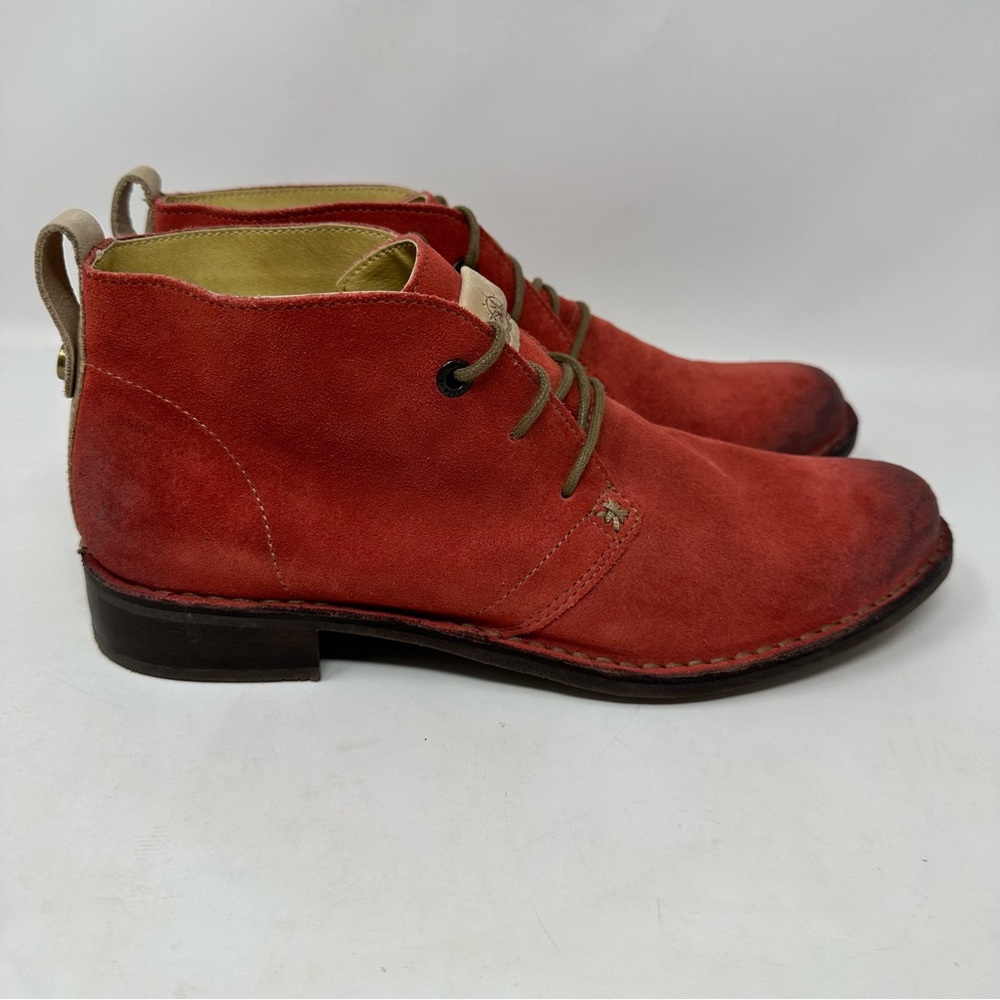 Bussola Sevilla Chukka Ankle Boots Suede Leather Red Size EU 41